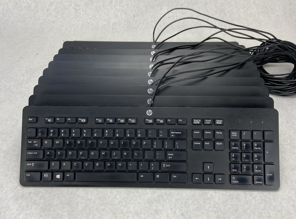 HP USB Slim Business Keyboard Model KU-1429 Part No 803181-001 Lot of 10 (Ten)