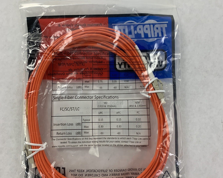 Tripp Lite N520-05M 5m Fiber Optic LC Male to Male Patch Cable - Sealed