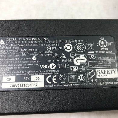 Delta Electronics SADP-135EB Laptop Charger 19V 60Hz 7.11A