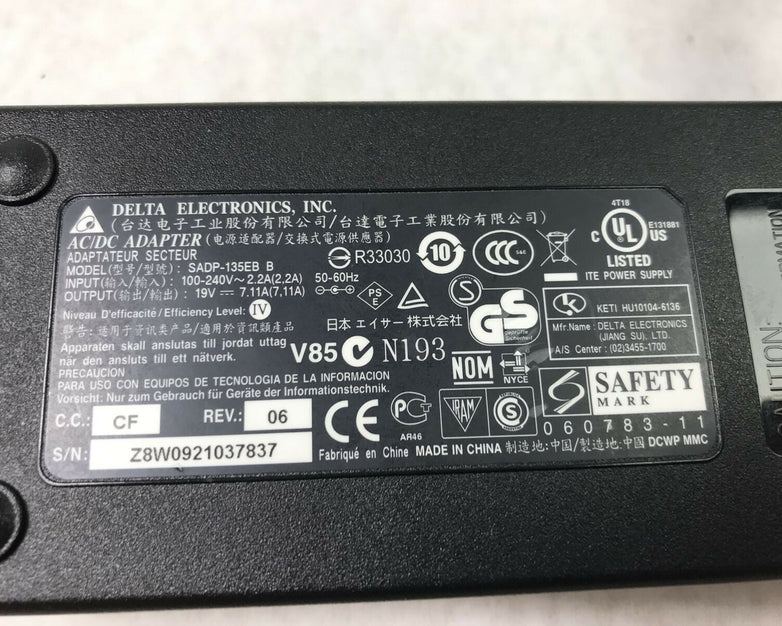 Delta Electronics SADP-135EB Laptop Charger 19V 60Hz 7.11A