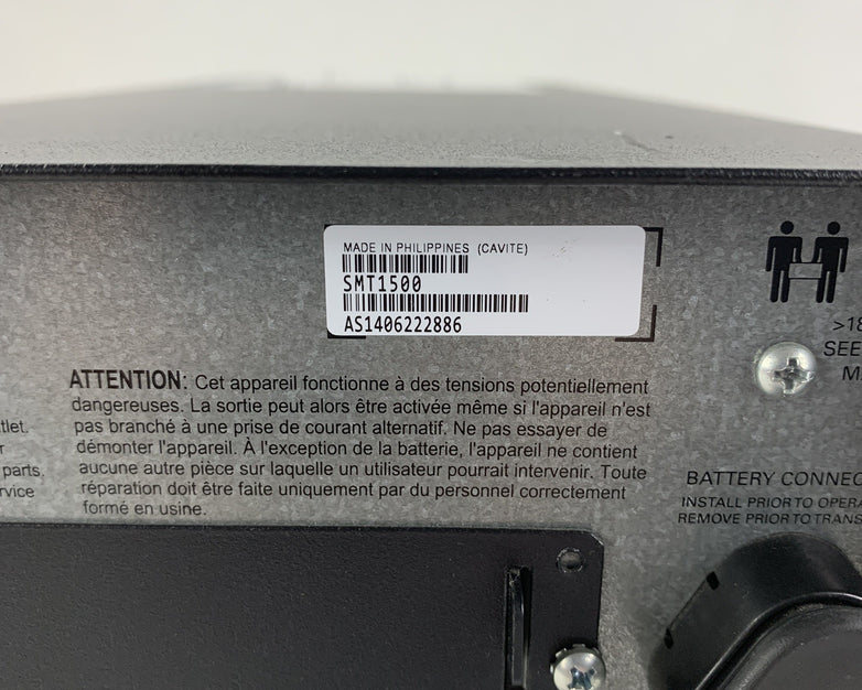 APC SMT1500 Smart Connect UPS 1500VA LCD Backup Surge No Batt Tested Bad Group 1