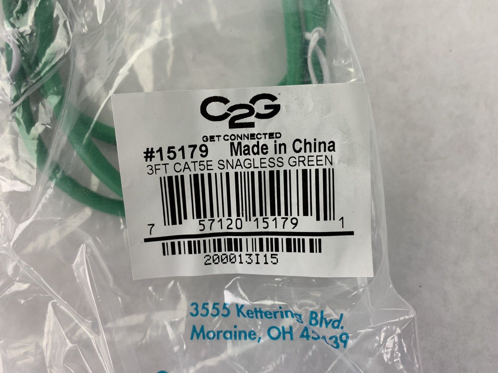 Lot( 10 ) 3ft Green Cat5e C2G 15179 Snagless Unshielded UTP Ethernet Patch Cable