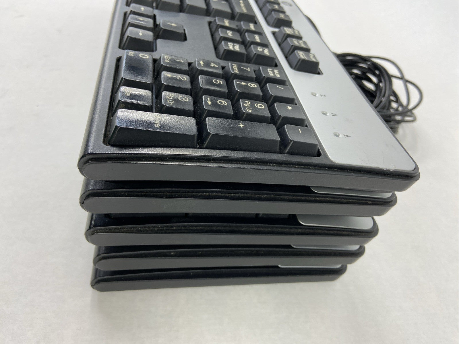 Lot of 5 (Five) Hewlett Packard HP KU-0316 Black/Silver Wired USB