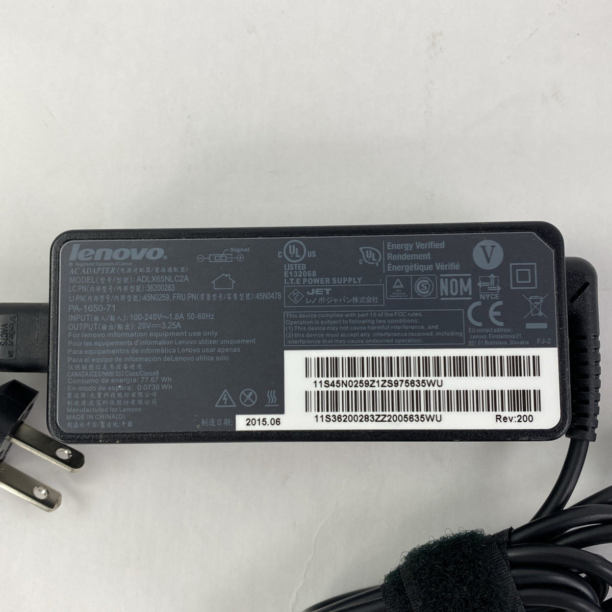 Lenovo ADLX65NCC2A 65W Yellow Square Tip AC Adapter Mixed Lot - Lot of 46