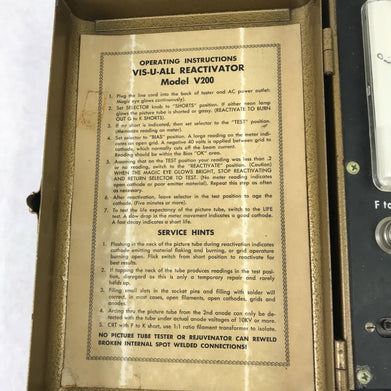 Vis-U-All Reactivator Model V200 200 Shorts Tester