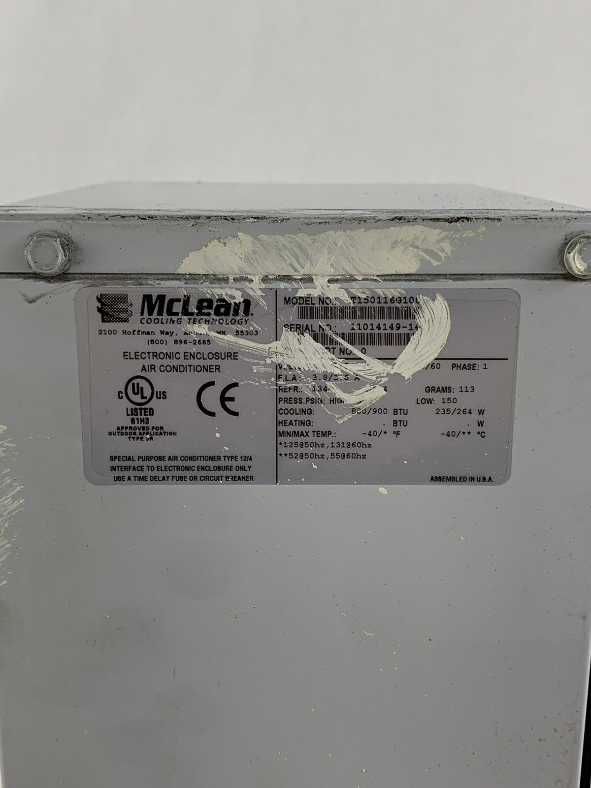 McLean T150116G100 T Series Compact Outdoor Air Conditioning Blows Cool No Screw