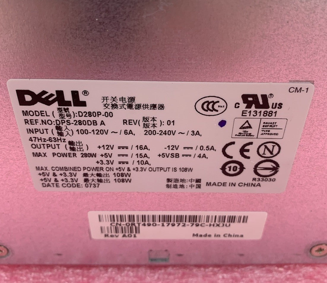 Dell D280P-00 280W Power Supply