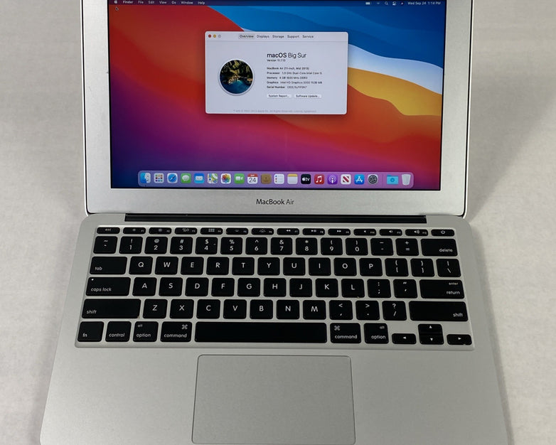 Apple A1465 MacBook Air 2013 11" 1.3Ghz i5 4GB RAM 120GB SSD macOS 11.7.1