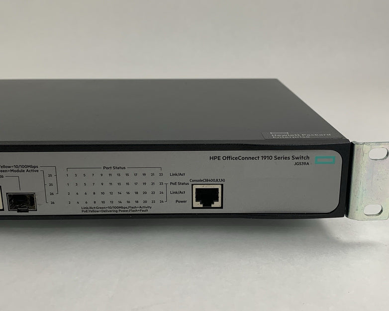 HP JG539A 1910 24-PoE+Switch 24 Port Network Switch Tested Reset