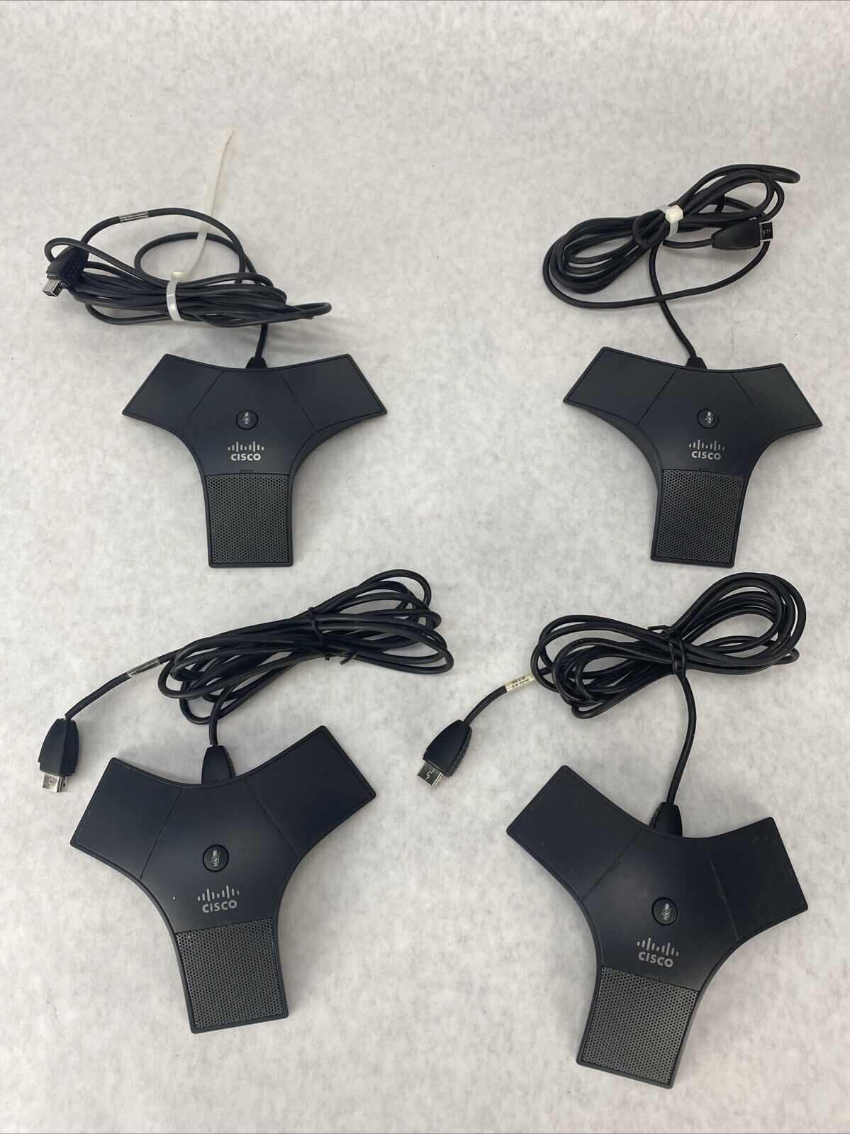 Lot( 4 ) Cisco 2201-40140-001 Wired Conference Speaker External Mic Pods w Cord