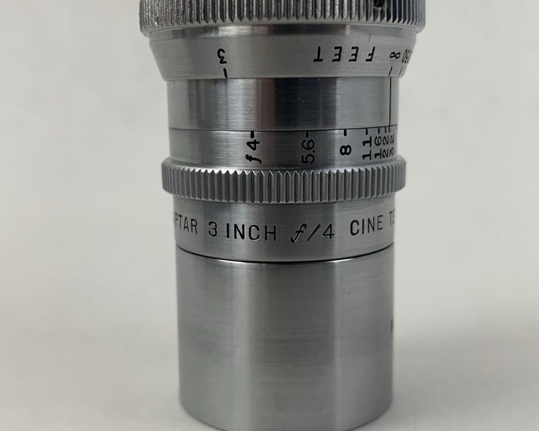 Wollensak Raptar 3" f/4 Cine Telephoto C Mount Lens w/ Protective Case