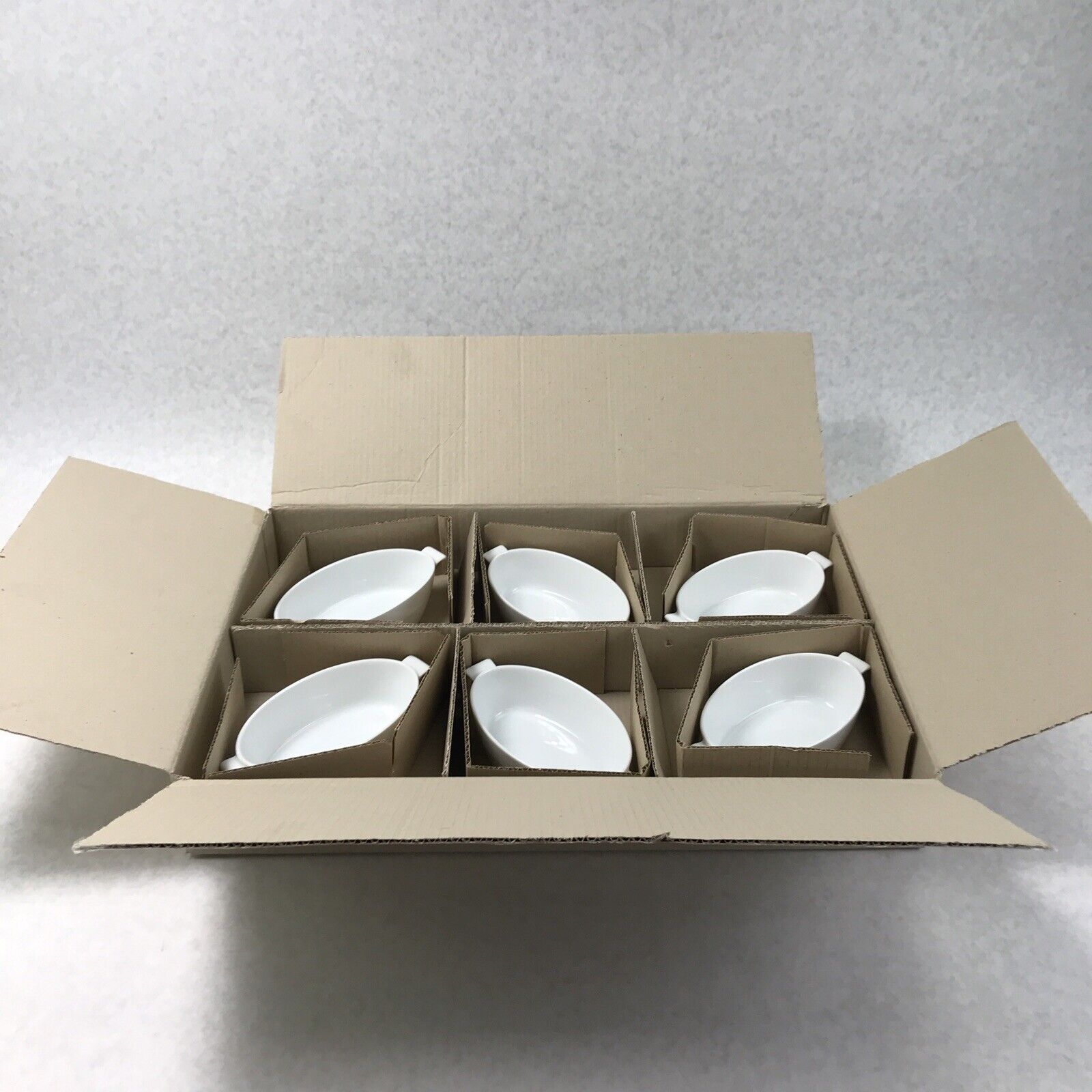 24 Piece set Steelite 6300P126 Rene Ozorio Aura 7-1/2 Oz White Oval Bowl