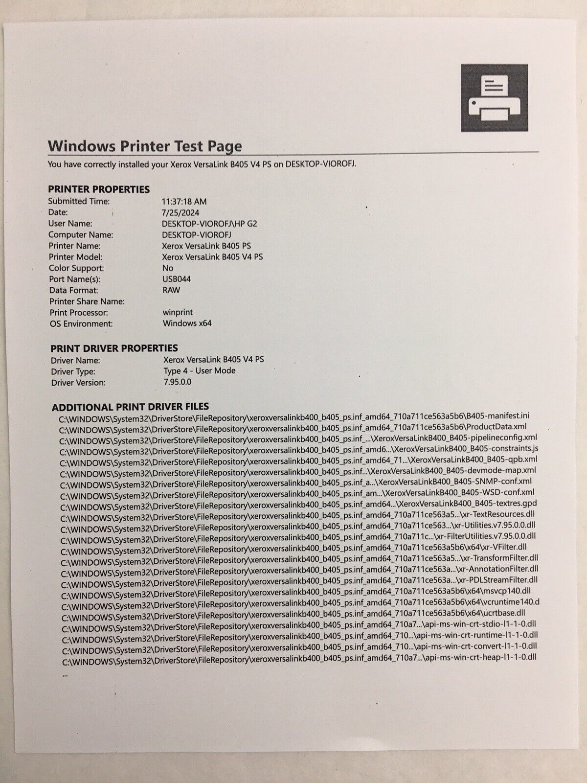 Xerox VersaLink B405 (D-A271) B&W All-in-one Printer Tested Works Error 016-426