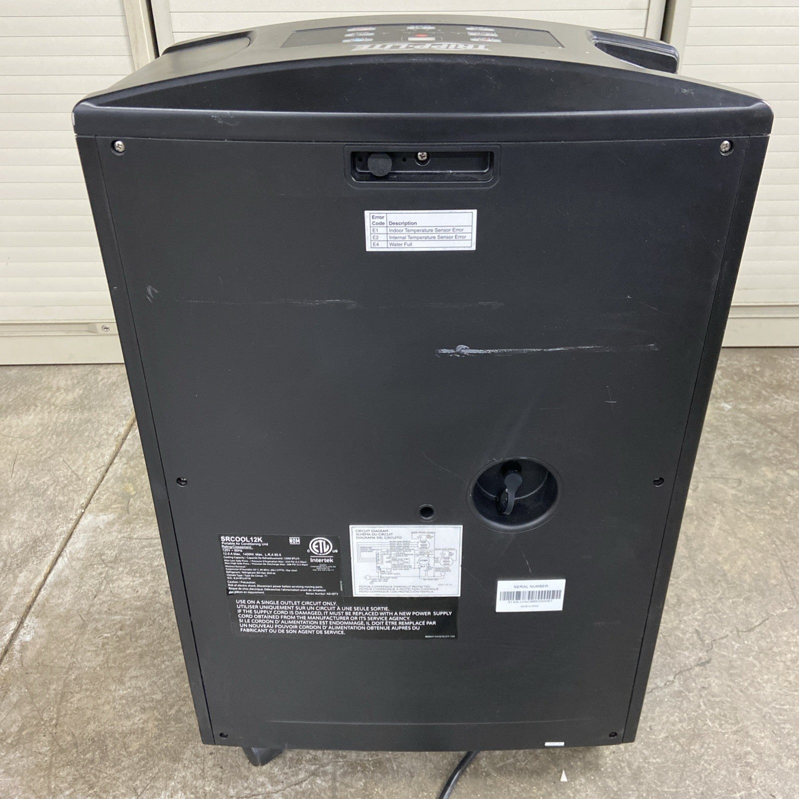 Tripp Lite SRCOOL12K Portable Air Conditioner 1400w - Parts or Repair
