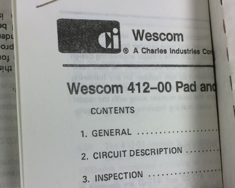 Wescom 91-041201-C 4W Pad/Transformer Module