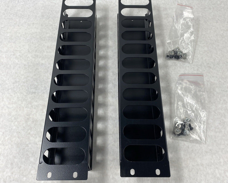 Lot of 2 Unbranded 19" Mountable Sturdy Steel Cable Manager w/ Screws