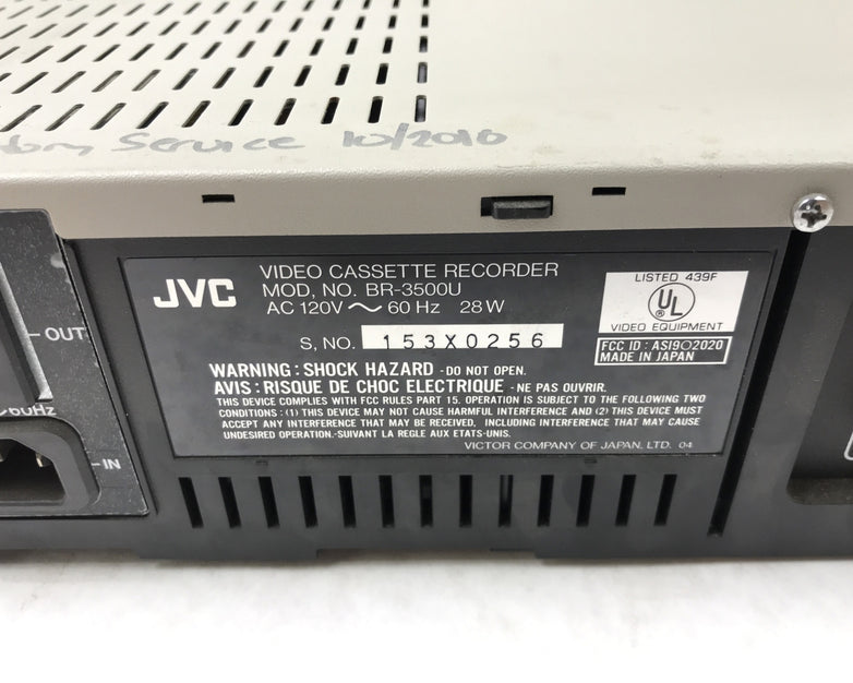 JVC BR-3500U VHS Player/Recorder Video Cassette Recorder (Untested)