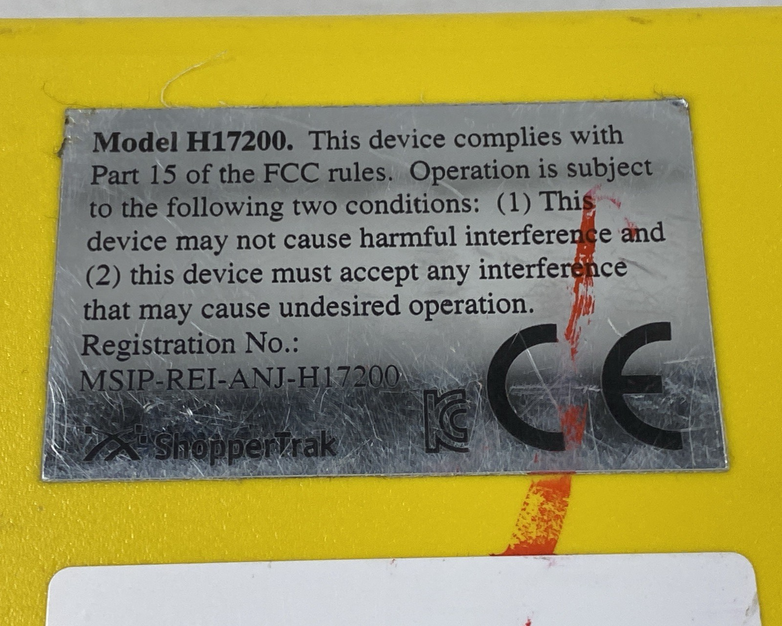 ShopperTrak ST600 Model H17200 Customer Counting Module Control