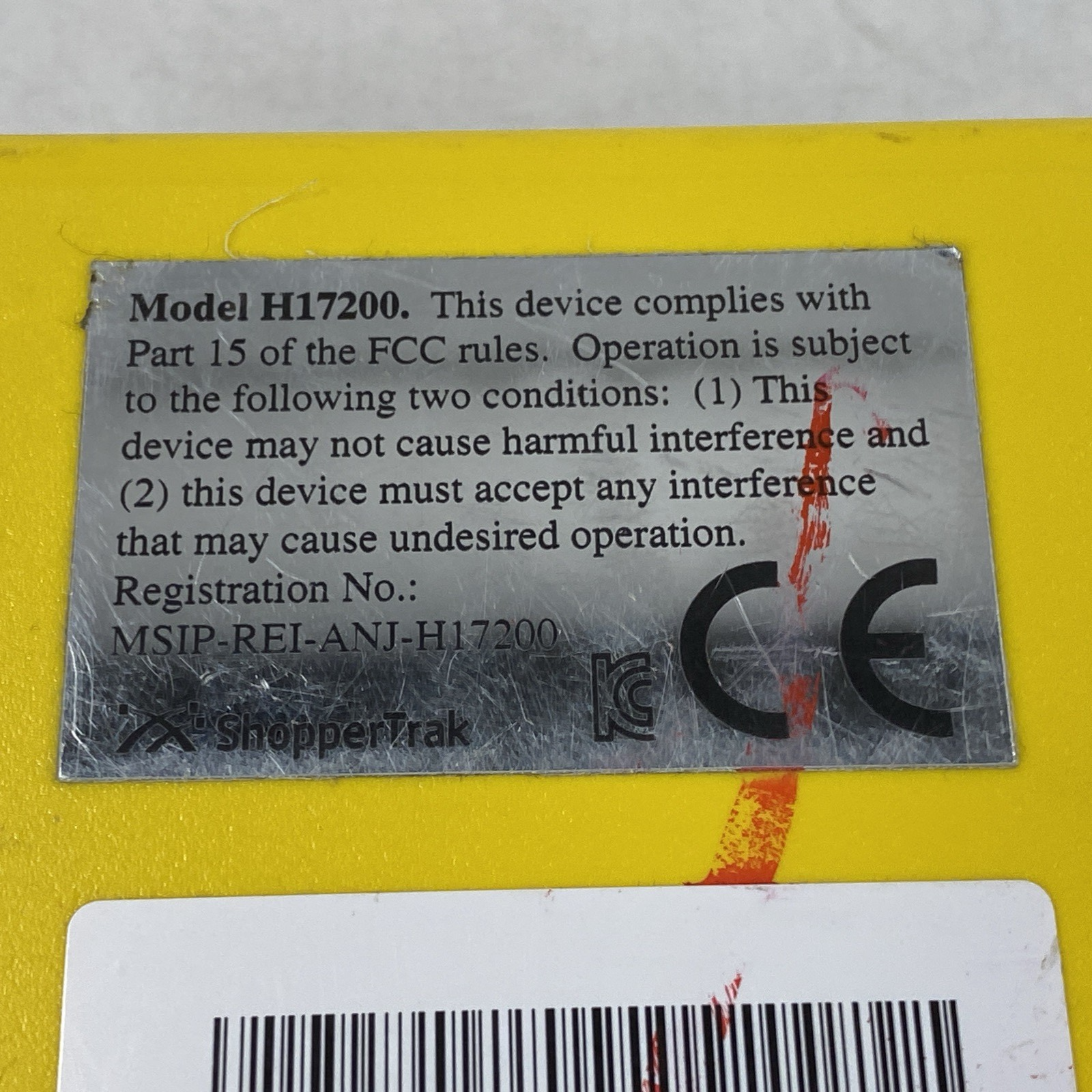 ShopperTrak ST600 Model H17200 Customer Counting Module Control