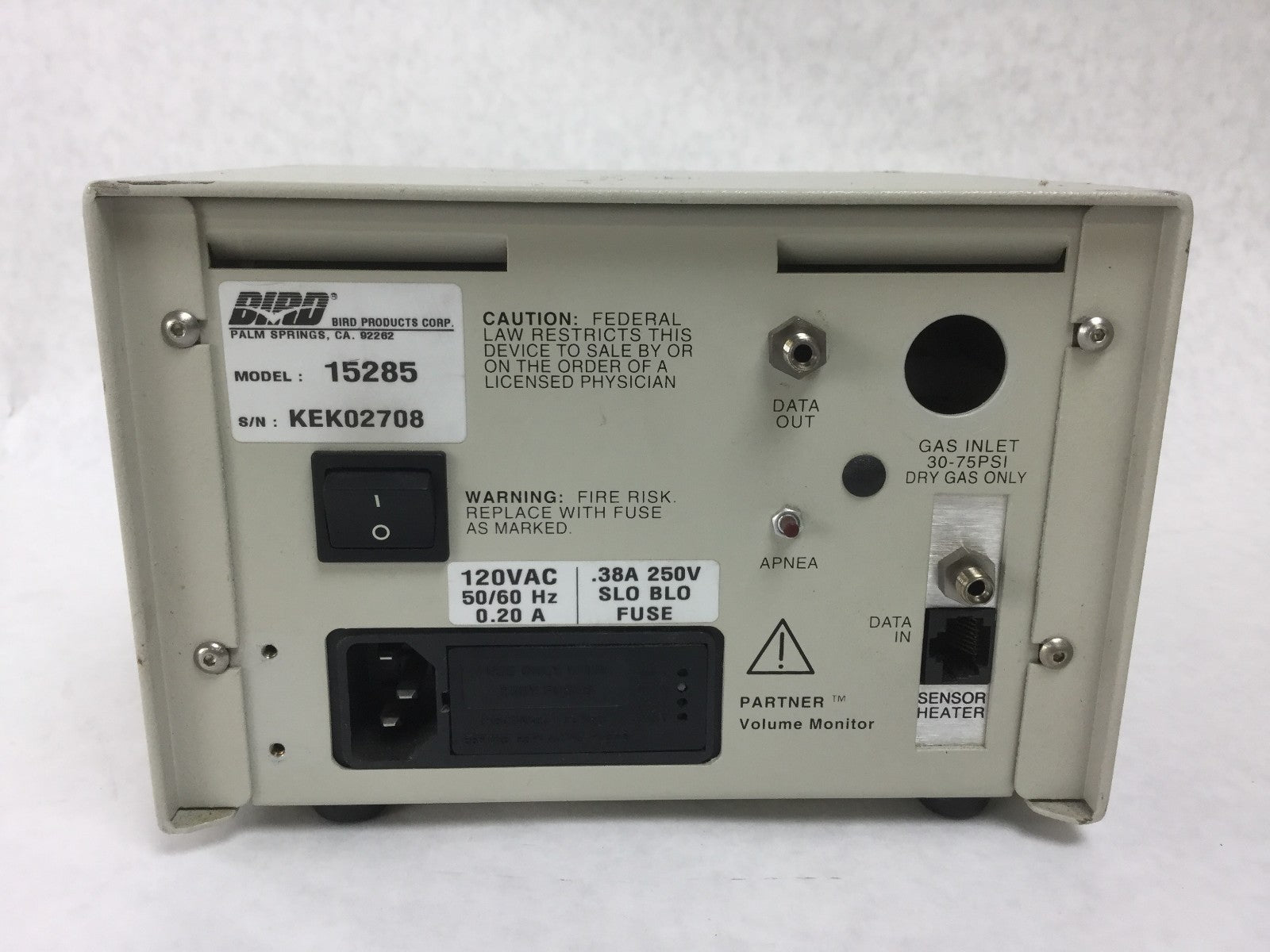 Bird Partner IIi Monitor 15285  Untested   Powers On  Includes Power Cord