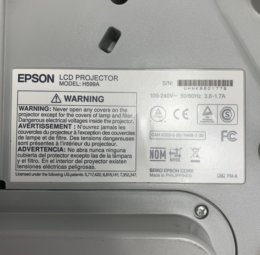 Epson BrightLink 595Wi H599A LCD Lamp Projector 2326 Lamp Hours - No Remote7