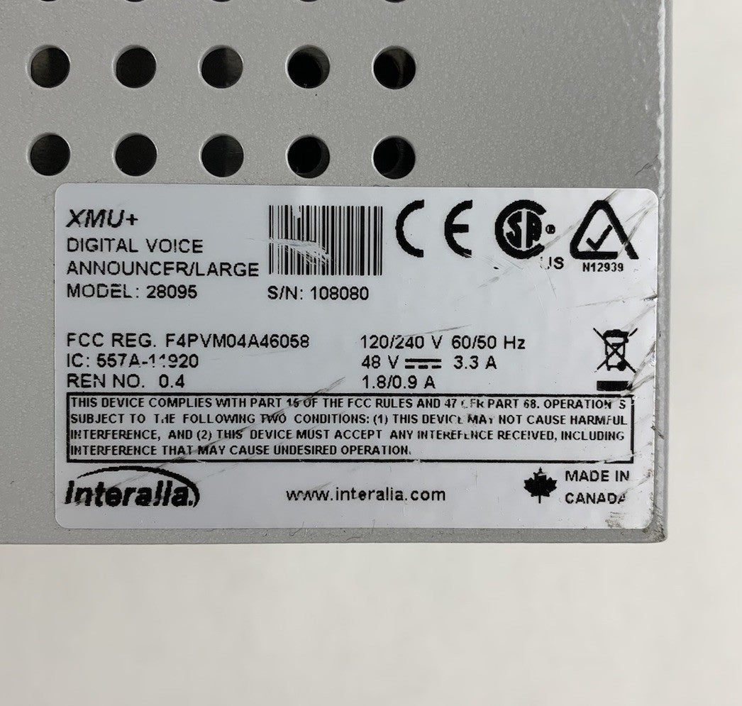 Interalia 28095 XMU+ Digital Voice Announcer