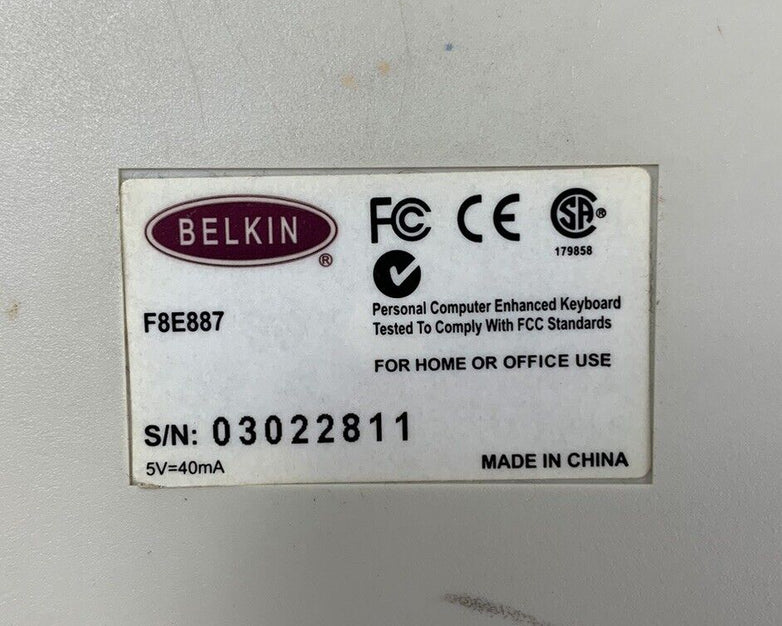 Belkin Ergoboard Pro USB Keyboard F8E887-BLK