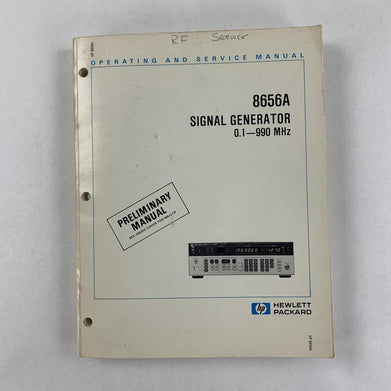 HP 08656-90109 8656A Signal Generator Operating and Service Manual May 1981