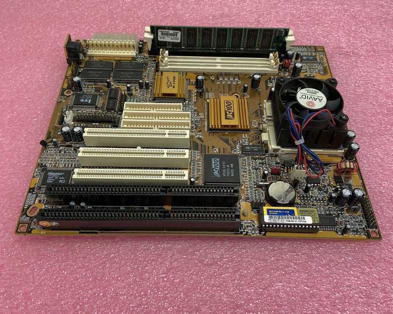 PC CHIPS M590 Motherboard AMD K6-2 3D MMX 149MHz 64MB RAM Baby AT 2x ISA
