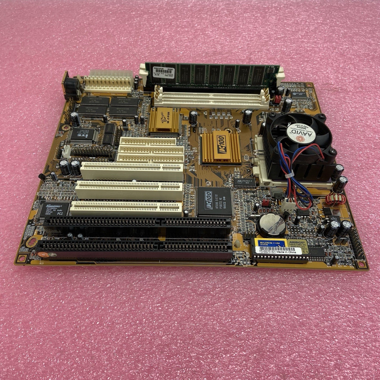 PC CHIPS M590 Motherboard AMD K6-2 3D MMX 149MHz 64MB RAM Baby AT 2x ISA5