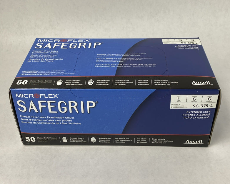 Ansell Microflex SG-375-L Exam Gloves Size L Blue - 500 Count