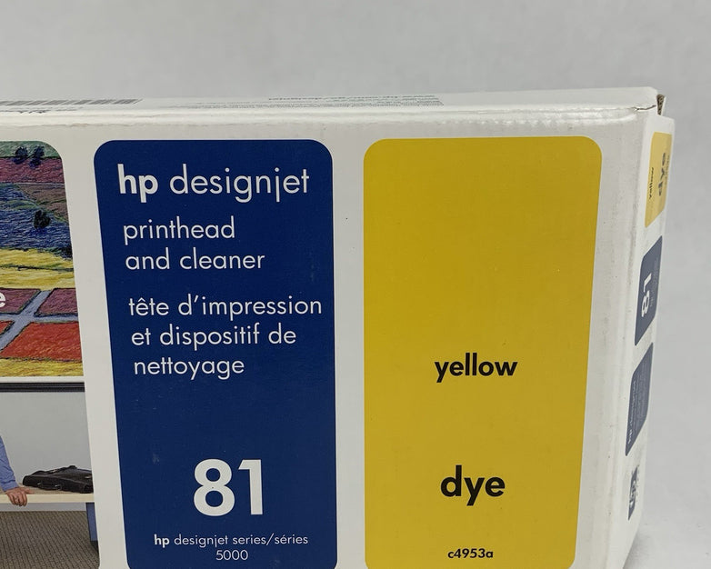 HP C4953A 81 DesignJet Printhead & Cleaner Yellow New OEM Sealed 2008