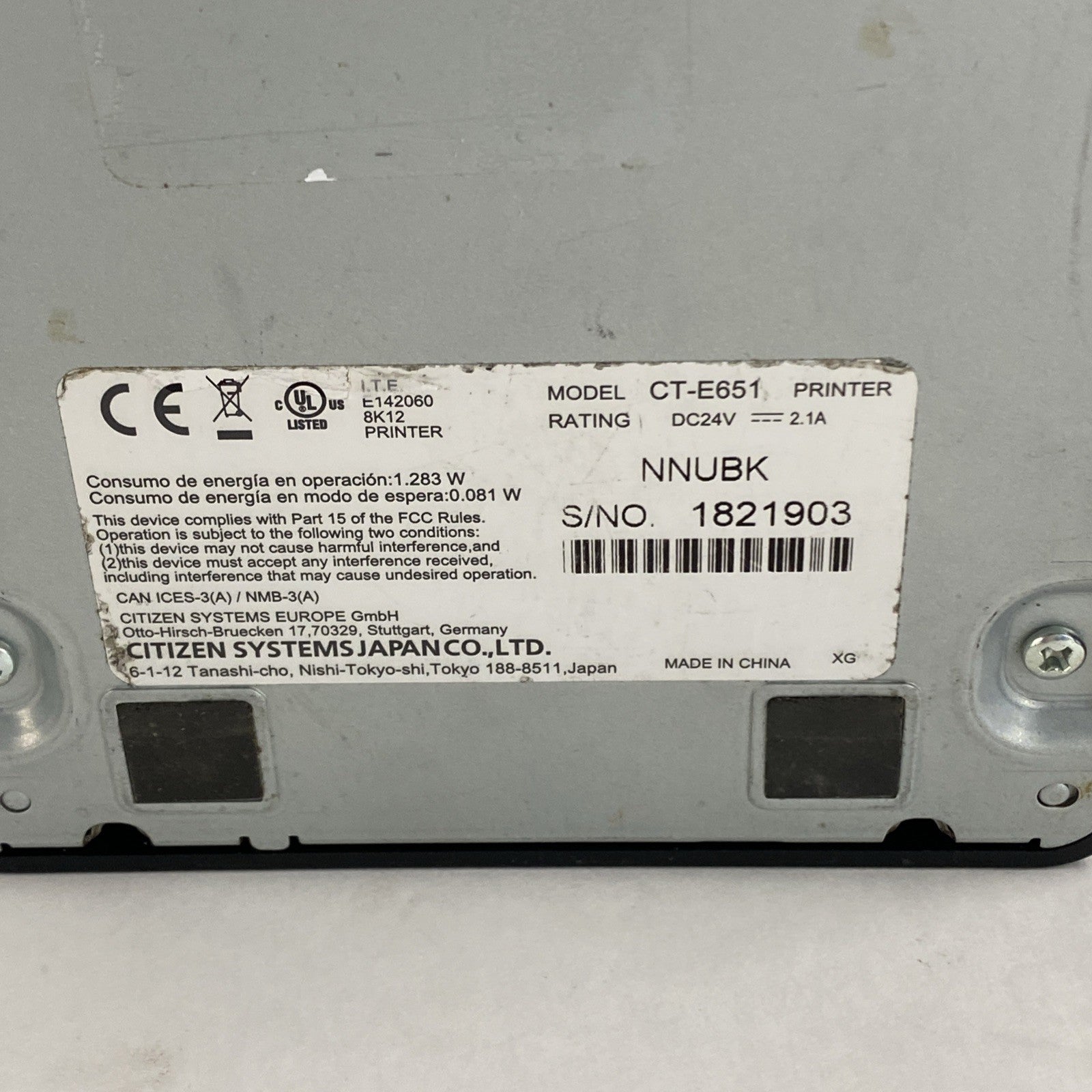 Citizen CT-E651 Thermal Printer Tested No Cords 3038956 Page Count6