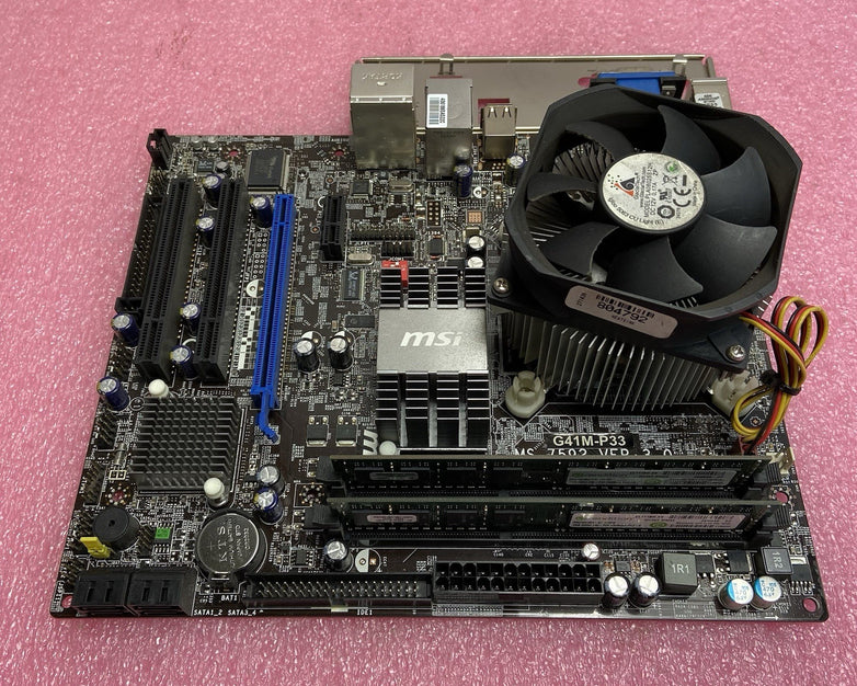 MSI G41M-P33 Motherboard Intel Core 2 Quad Q300 2.5GHz 4GB RAM w/IO Shield