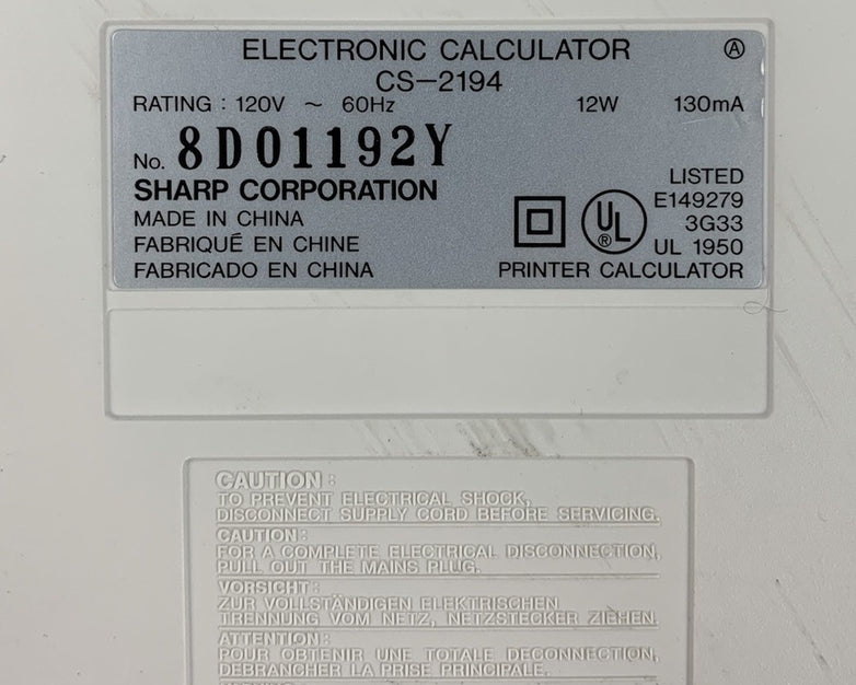 Sharp Compet CS-2194 Printing Calculator