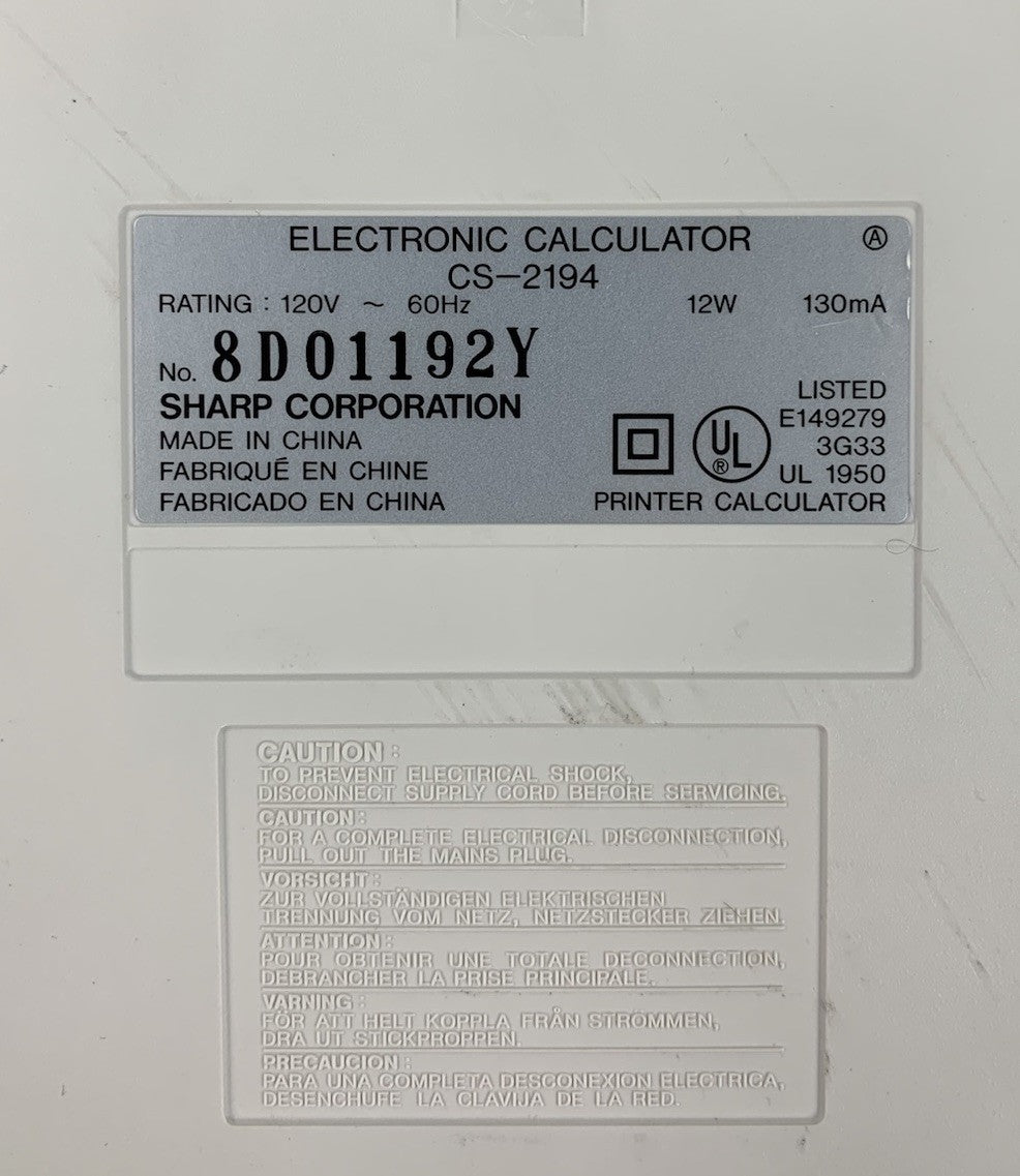 Sharp Compet CS-2194 Printing Calculator9