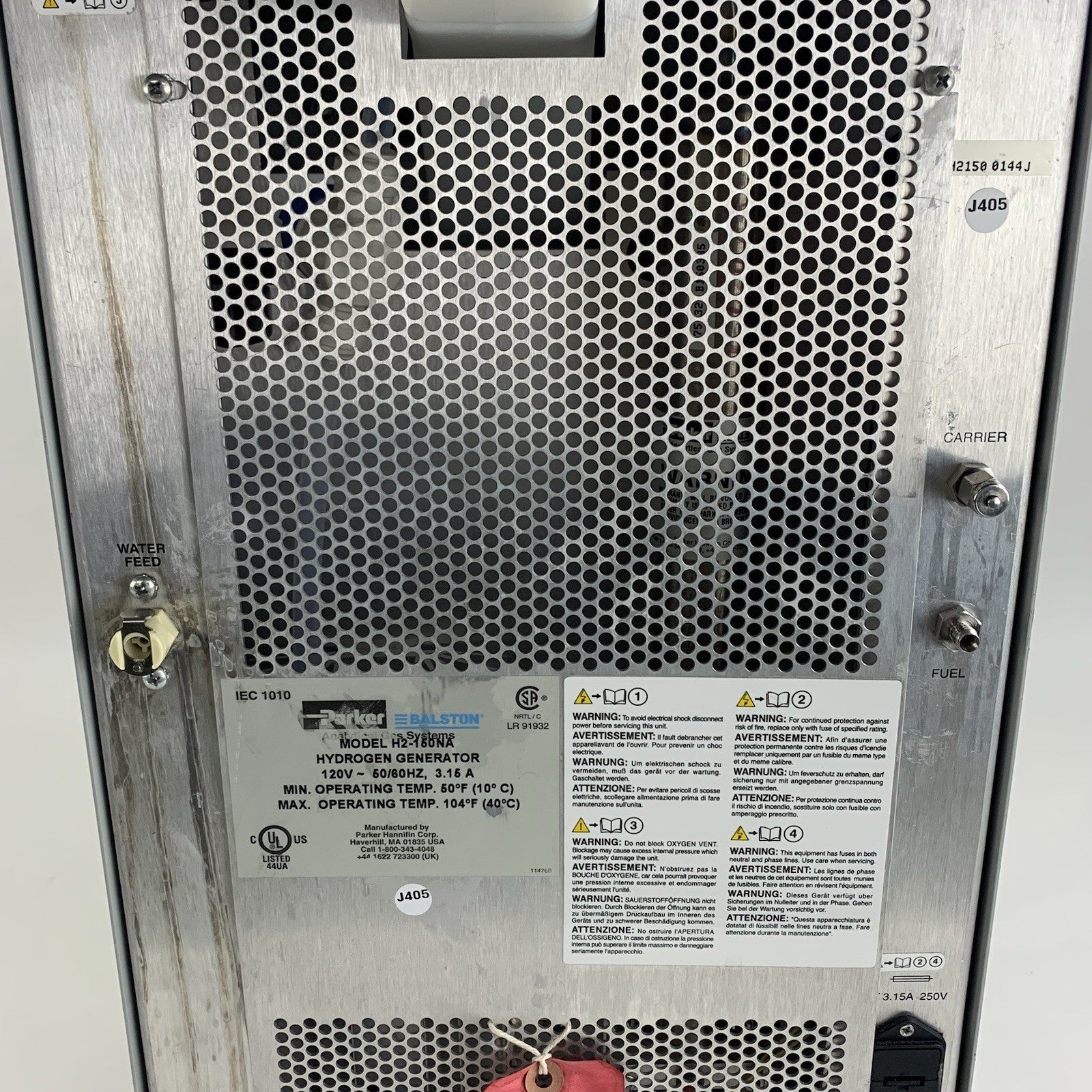 Parker Balston  Analytical Gas Systems H2-150NA Hydrogen Generator Power Tested7