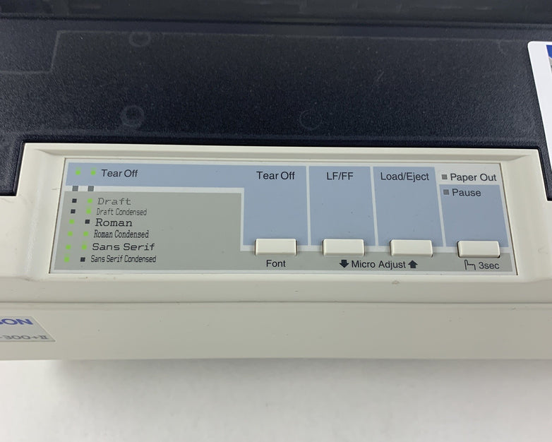 Epson LX-300+II P170B Dot Matrix 9-Pin Printer Bad Paper Feed Tested No Ribbon
