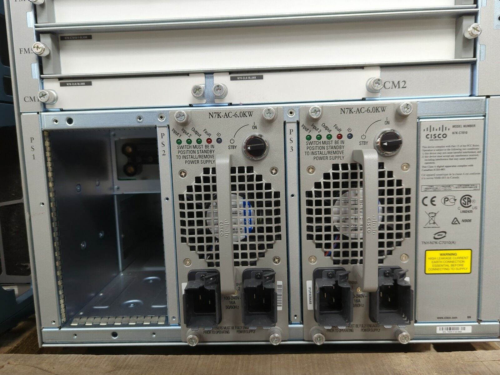 Pair of Cisco Nexus 7000 N7K-C7010 10-Slot Switch Chassis No Modules No Cables