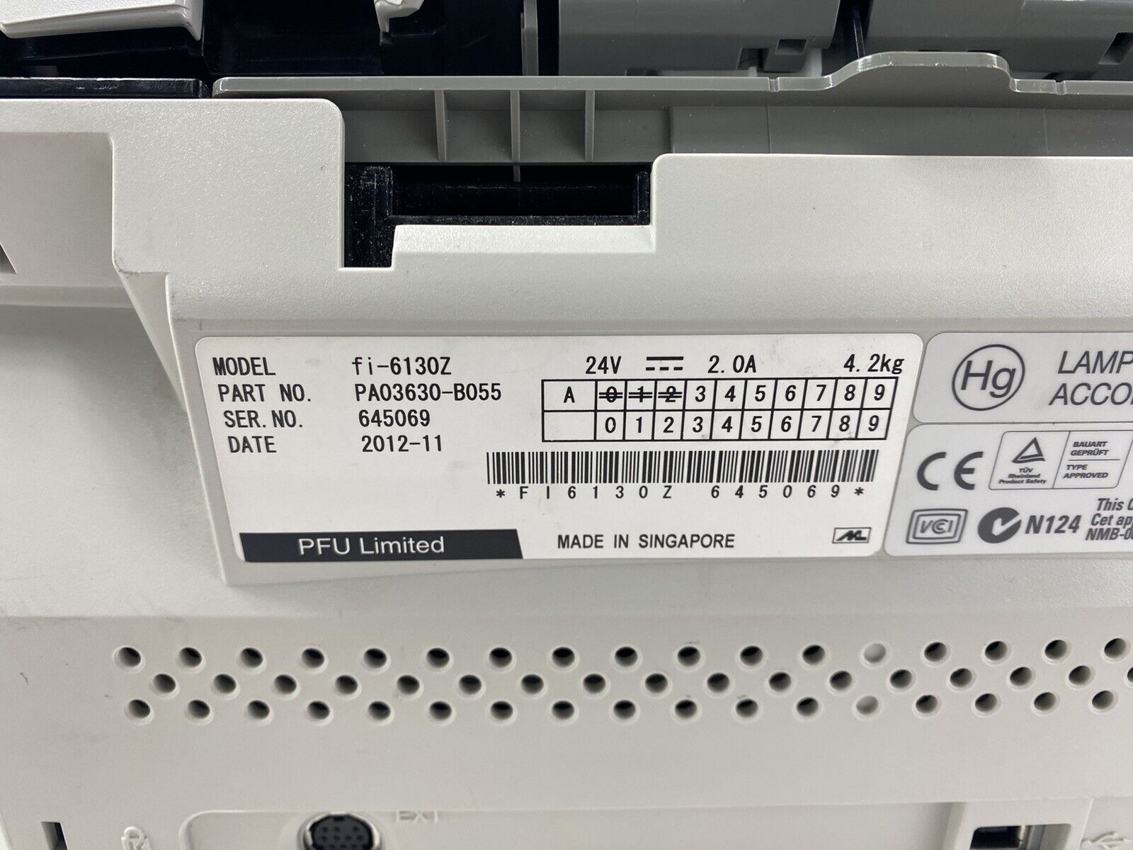 Fujitsu fi-6130z Document Scanner For Parts or Repair No AC Adapter