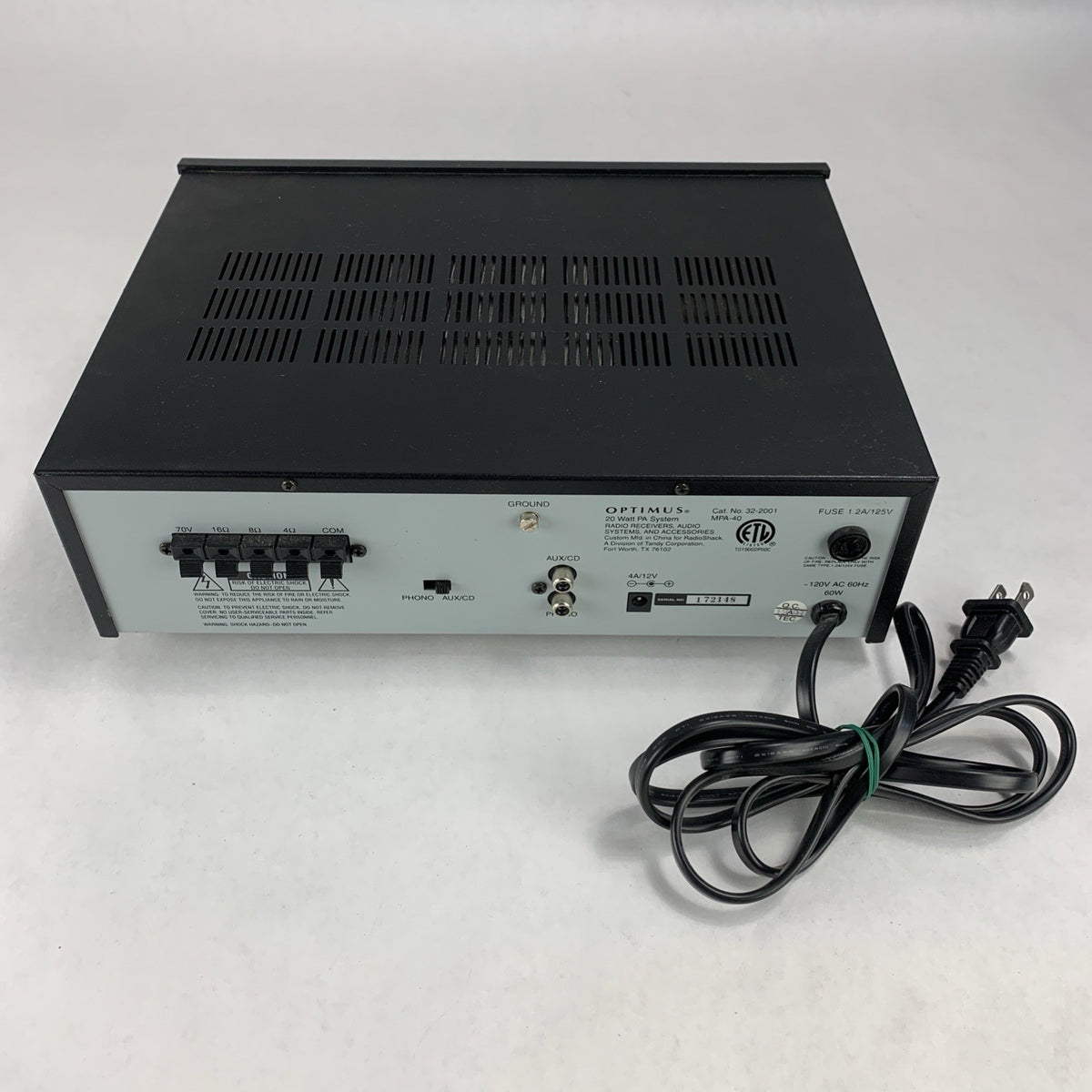 Optimus MPA-40 20W Public Address and Mono Mixer Amplifier 32-20014