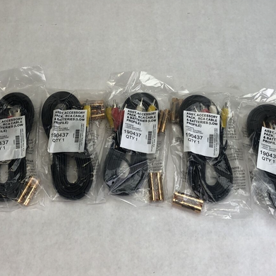 Lot of 5 - Accessory Pack - 1 RCA Cable & 4 - AAA Batteries 190437