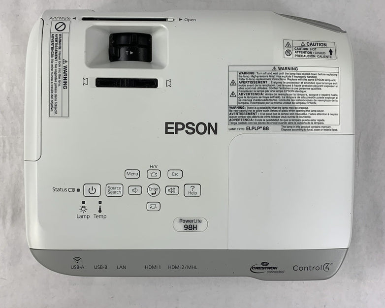 Epson PowerLite 98H H687A LCD Lamp Projector 4768 Lamp Hours - No Remote