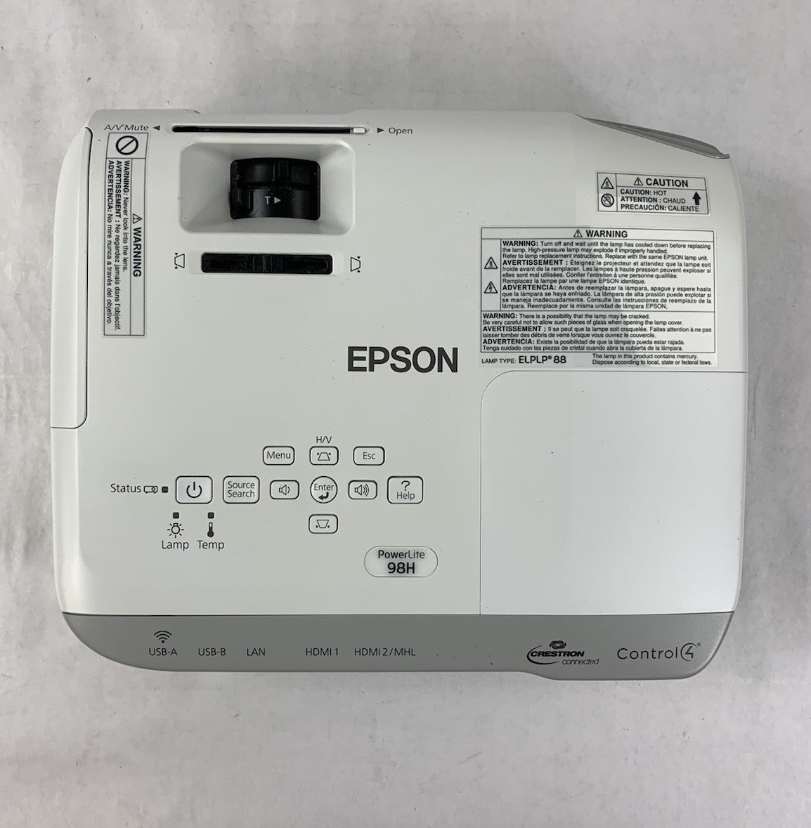 Epson PowerLite 98H H687A LCD Lamp Projector 4768 Lamp Hours - No Remote6