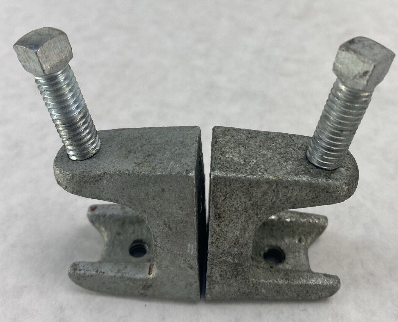 Lot( 2 ) Steel Beam Clamps 0.75 inch U Trough with 3/8" Mount Hole