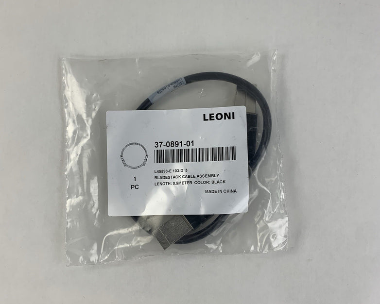 Leoni 37-0891-01 Bladestack Cable Assembly 0.5M Black - New - Lot of 7