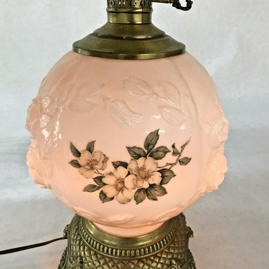 M.C. CO GIM 644 Antique Lamp - White Floral Globe