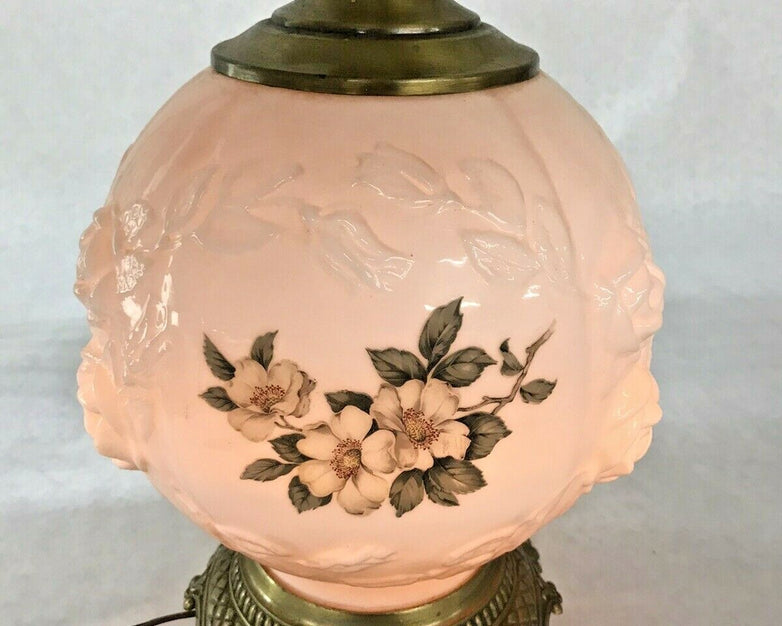 M.C. CO GIM 644 Antique Lamp - White Floral Globe