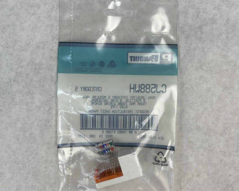 Panduit White Mini-Jack CJ588WH CAT5 RJ45 Modules T568A and T568B - Lot of 11