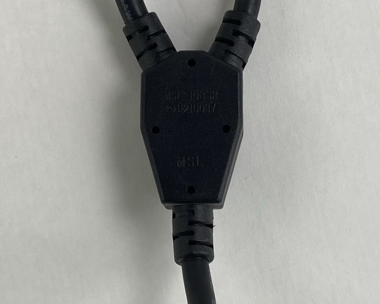 Power Cable Y w/ 3 Pin male to 2 3 Prong Female Lot of 2